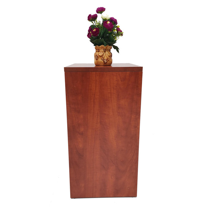 Loon Peak® Hadaway 36" Pale Walnut Cube Pedestal Display Glorifier